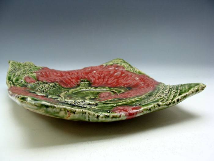 Tamaoki Yasuo Oribe plate contemporary japanese pottery